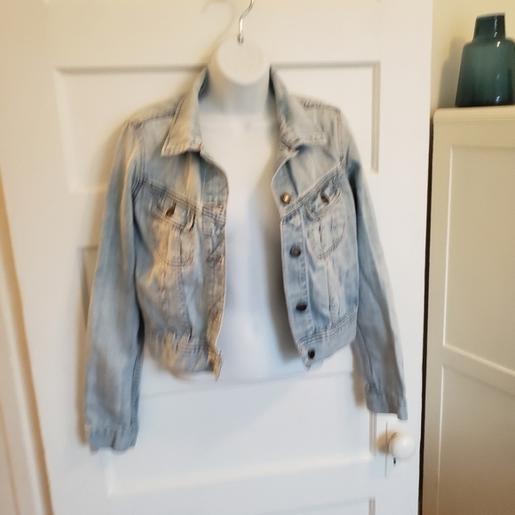 AN AMERICAN BRAND " I LOVE H81" JEANS JACKET LIGHT FADED BLUE WASH SIZE … - Picture 5 of 14